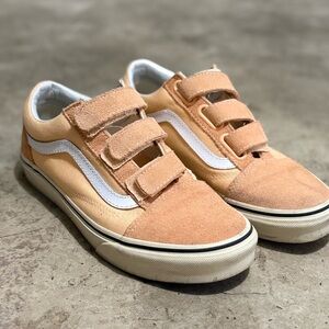 Vintage Style Tan Sneakers with Velcro Straps